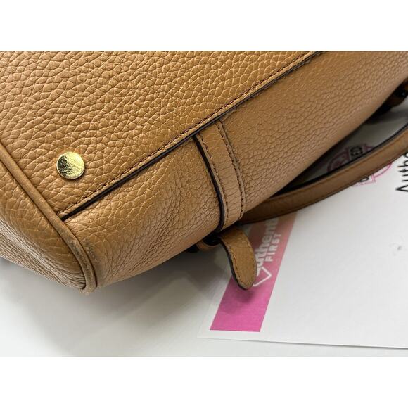 Michael Kors Authenticated Bristol Acorn Brown Leather Medium Satchel Gold Tone - Picture 12 of 16